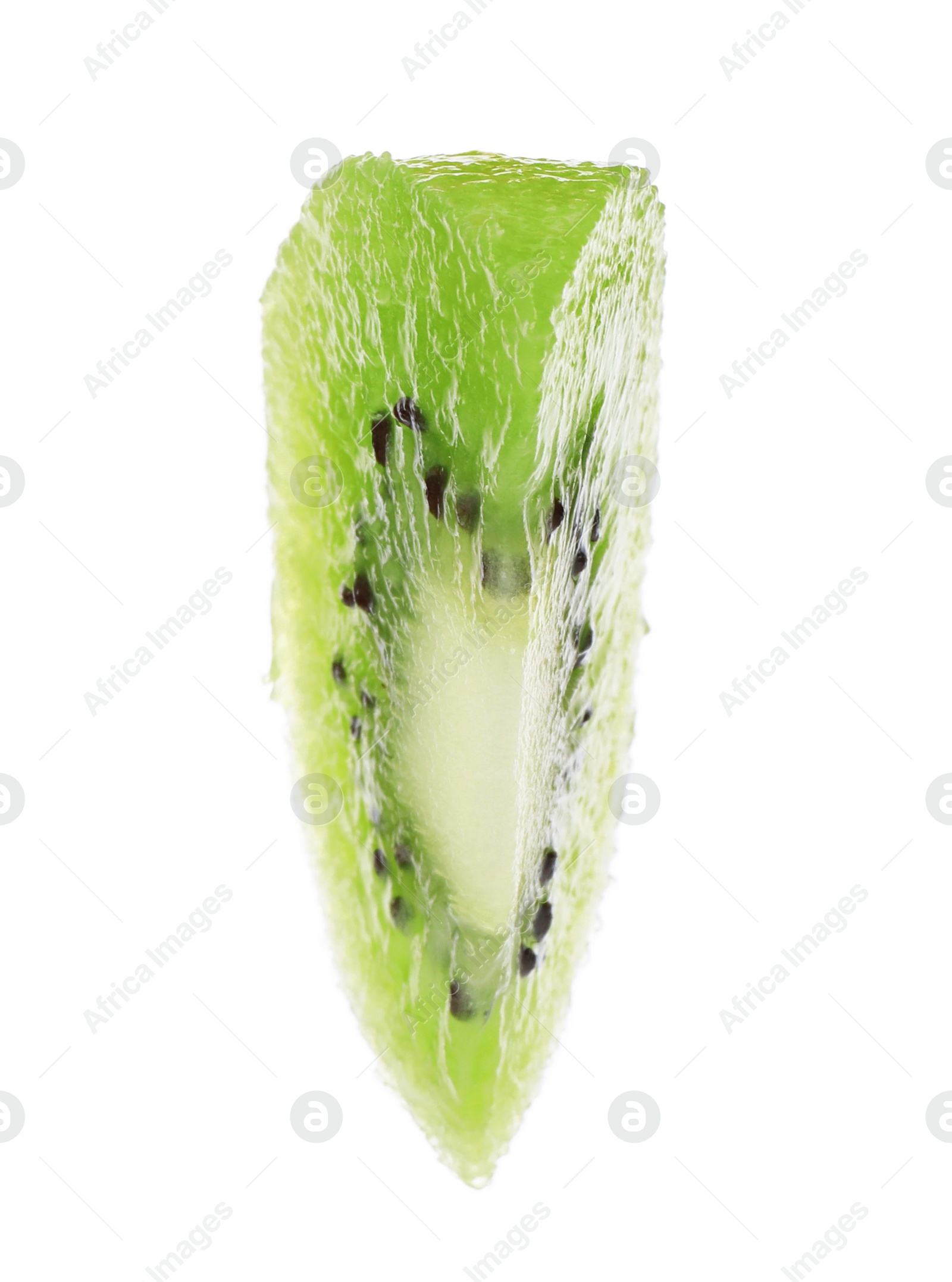 Photo of Cut fresh juicy kiwi on white background