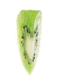 Photo of Cut fresh juicy kiwi on white background