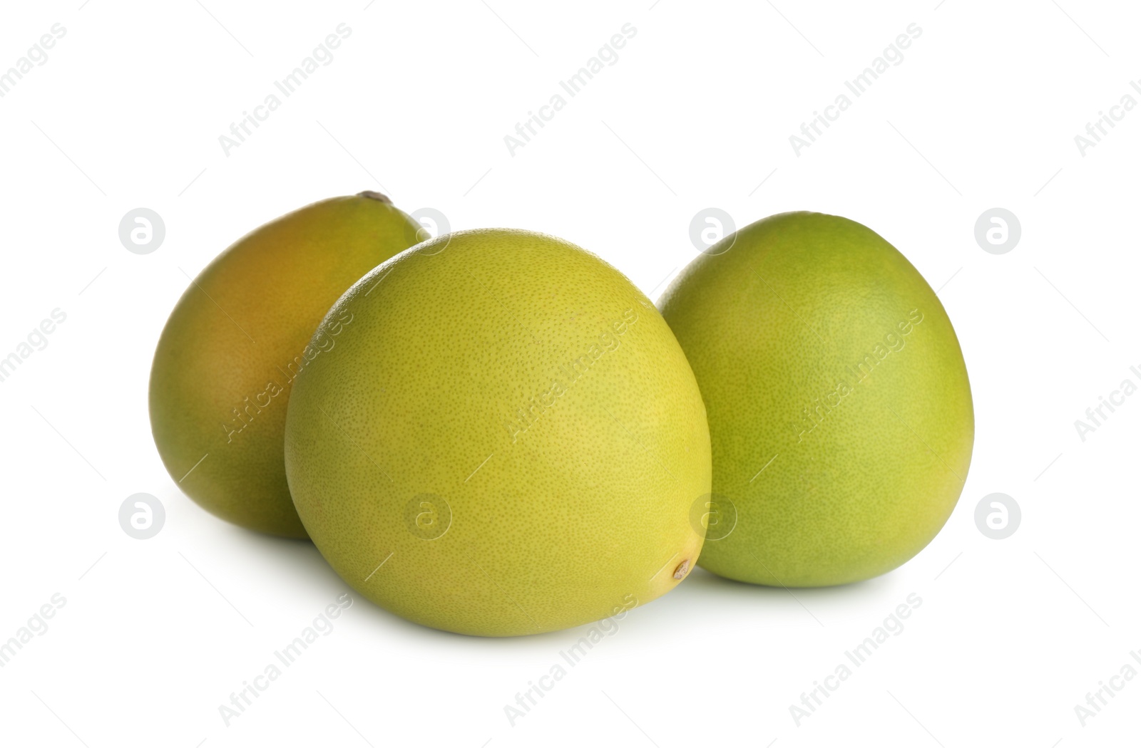 Photo of Fresh exotic pomelo fruits isolated on white