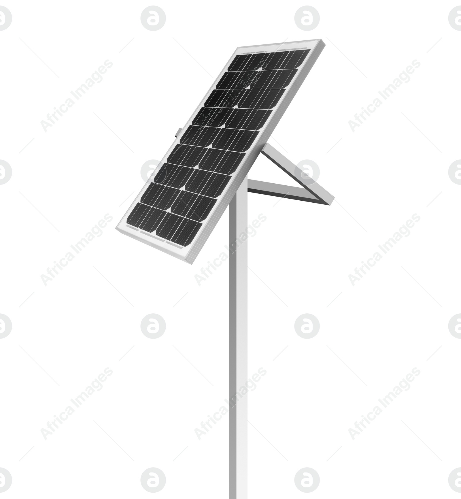 Image of Modern solar panel isolated on white. Alternative energy source