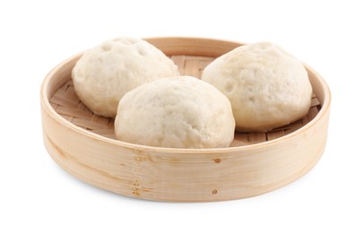 Delicious chinese steamed buns isolated on white