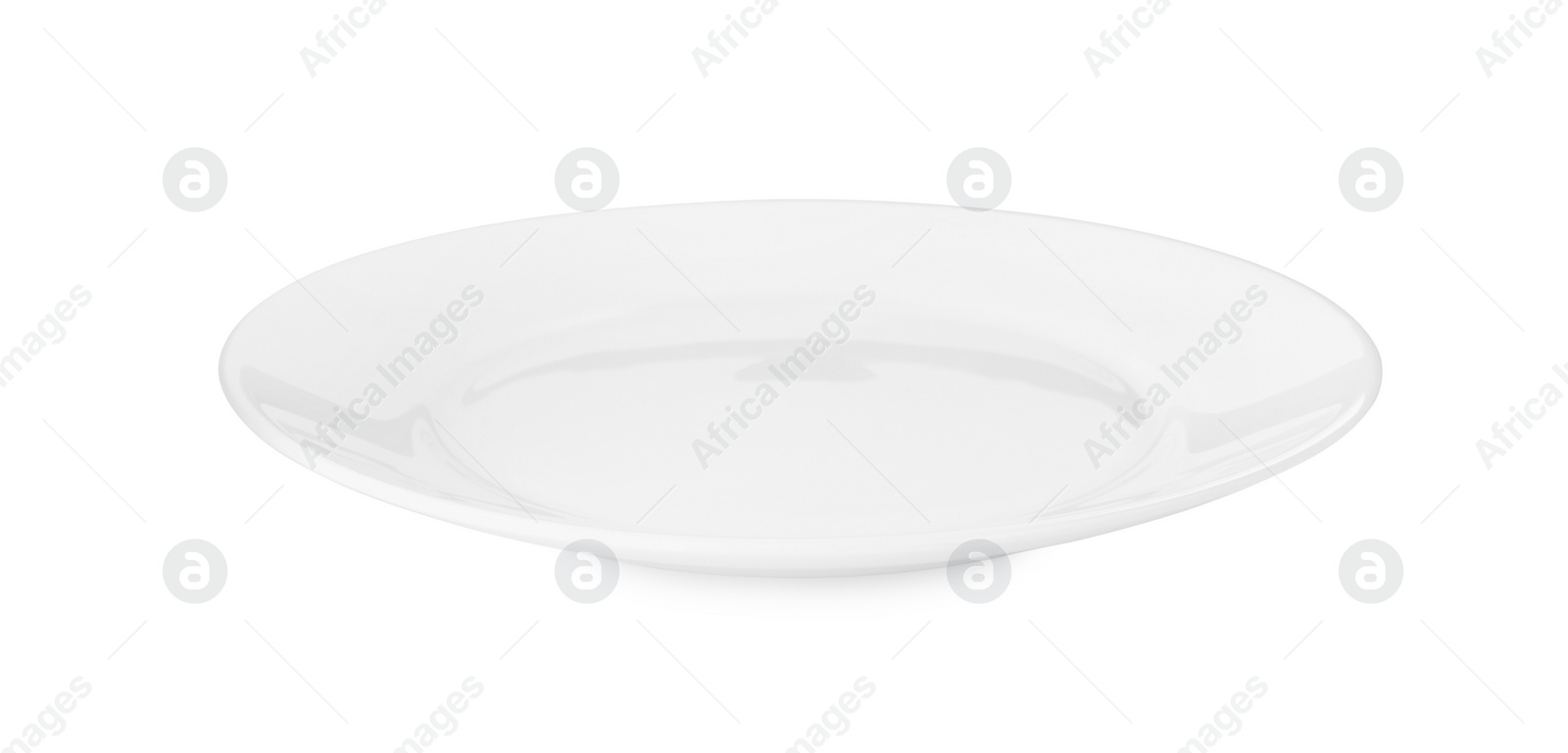 Photo of One beautiful ceramic plate isolated on white