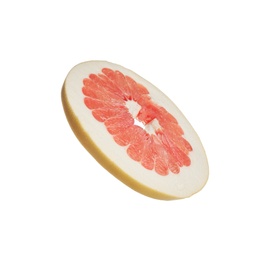 Slice of red pomelo isolated on white