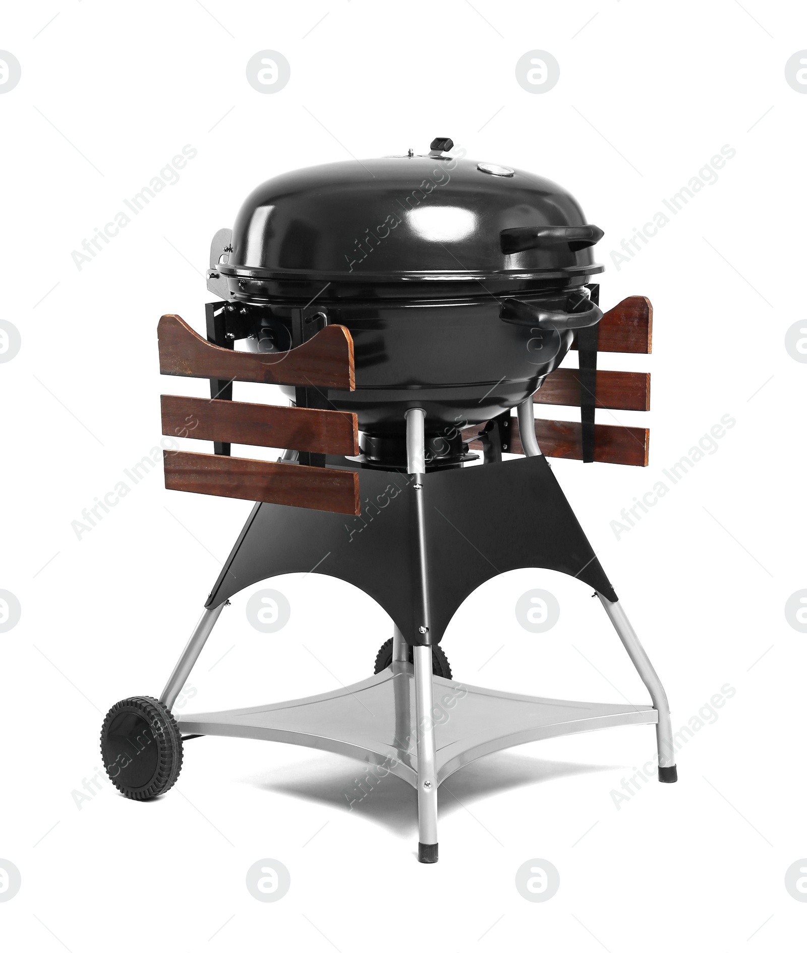 Photo of New modern barbecue grill on white background