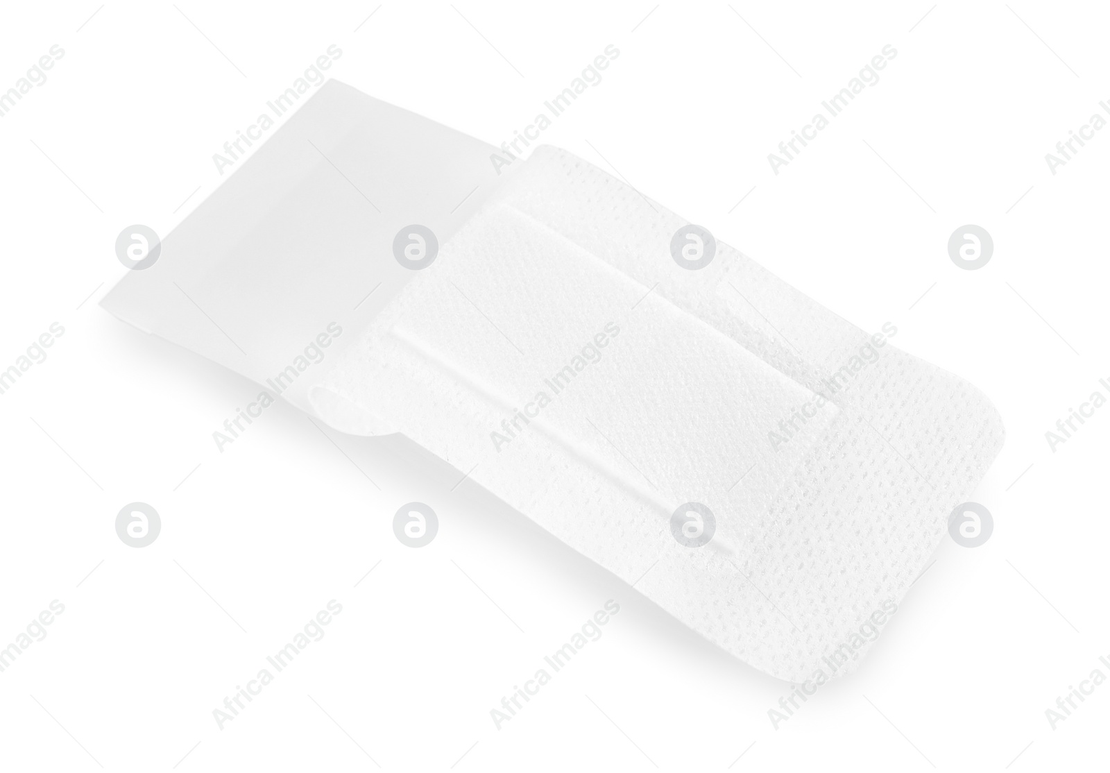 Photo of One medical adhesive bandage isolated on white