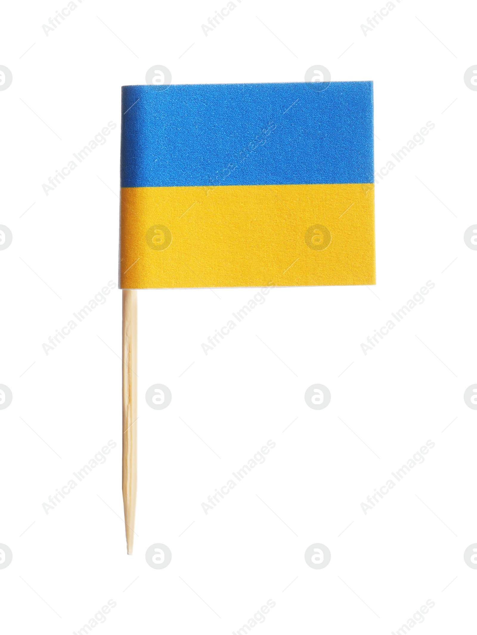 Photo of Small paper flag of Ukraine isolated on white