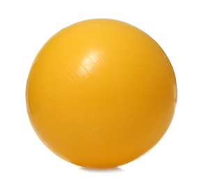 Image of New orange fitness ball isolated on white