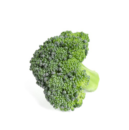 Fresh green raw broccoli on white background