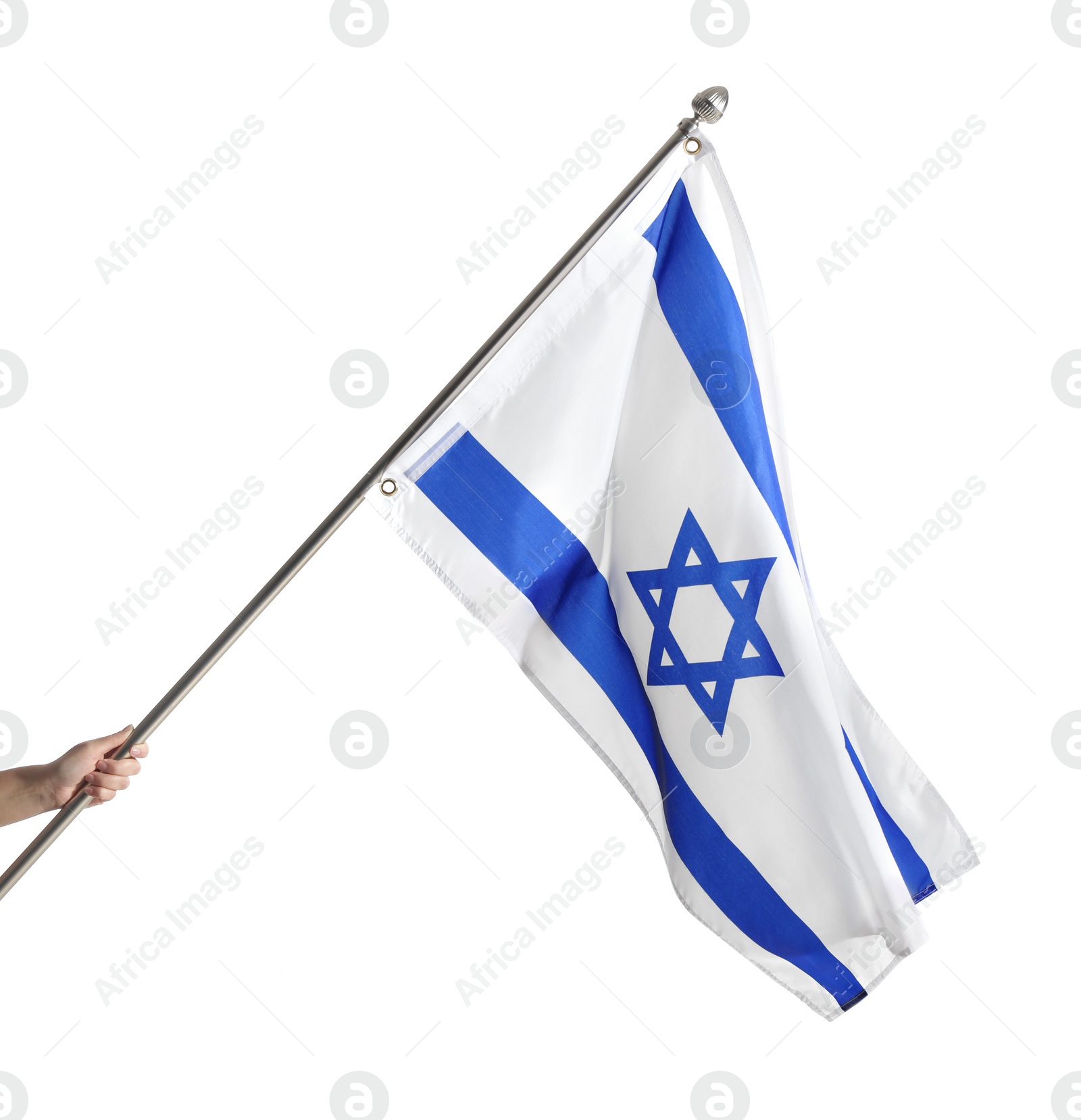 Photo of Flag of Israel isolated on white. National symbol