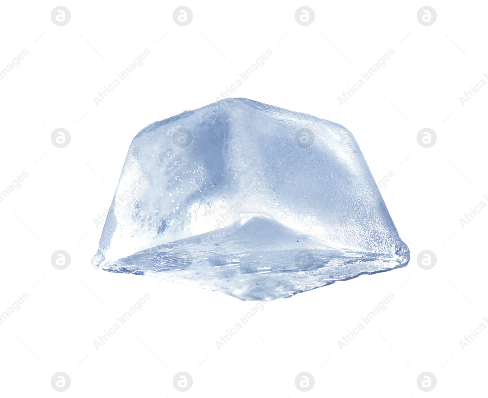 Photo of Ice cube isolated on white. Frozen liquid