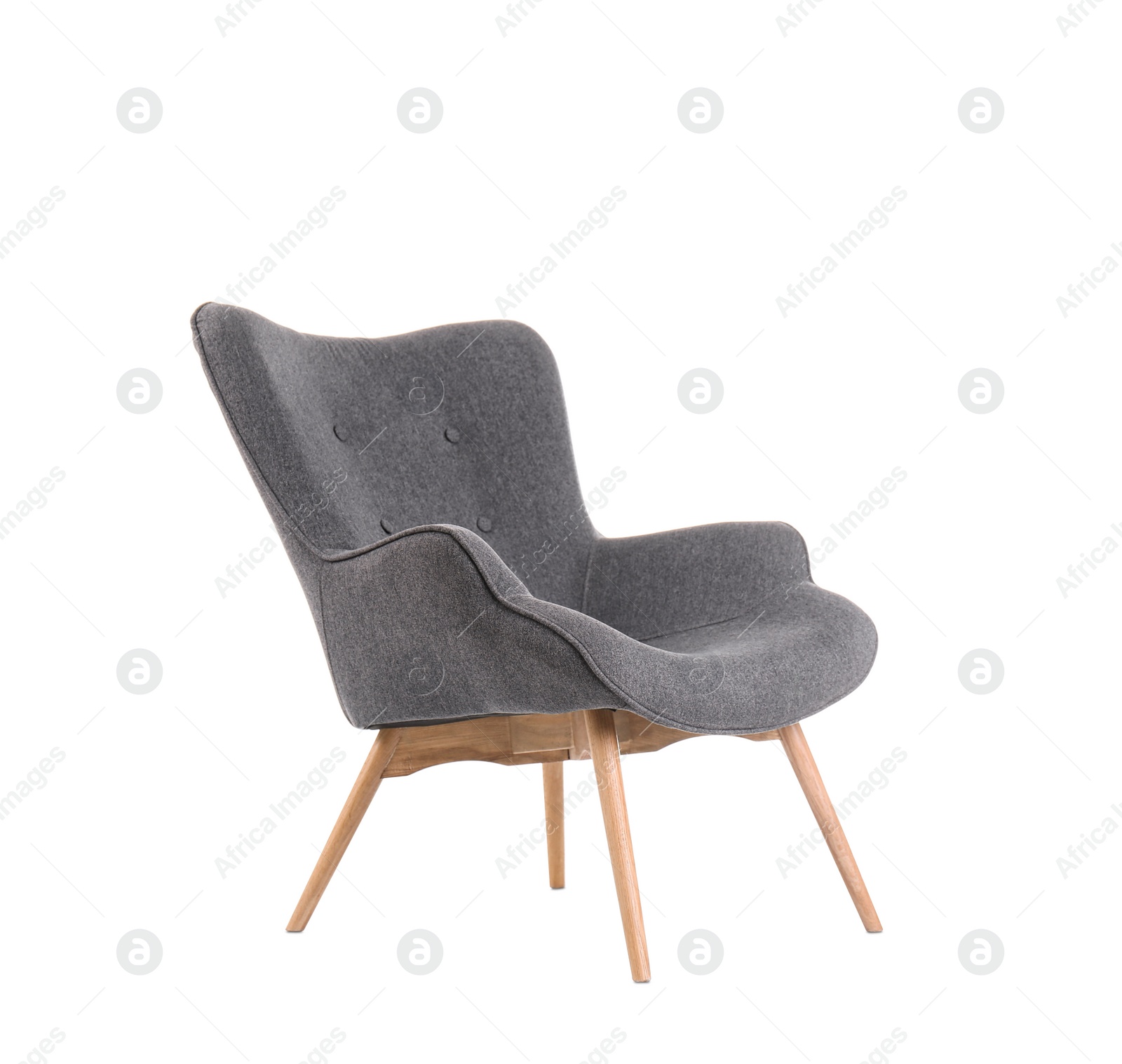 Photo of Comfortable armchair on white background. Interior element