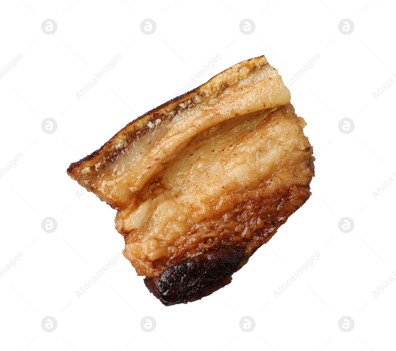 Photo of Tasty fried pork lard isolated on white