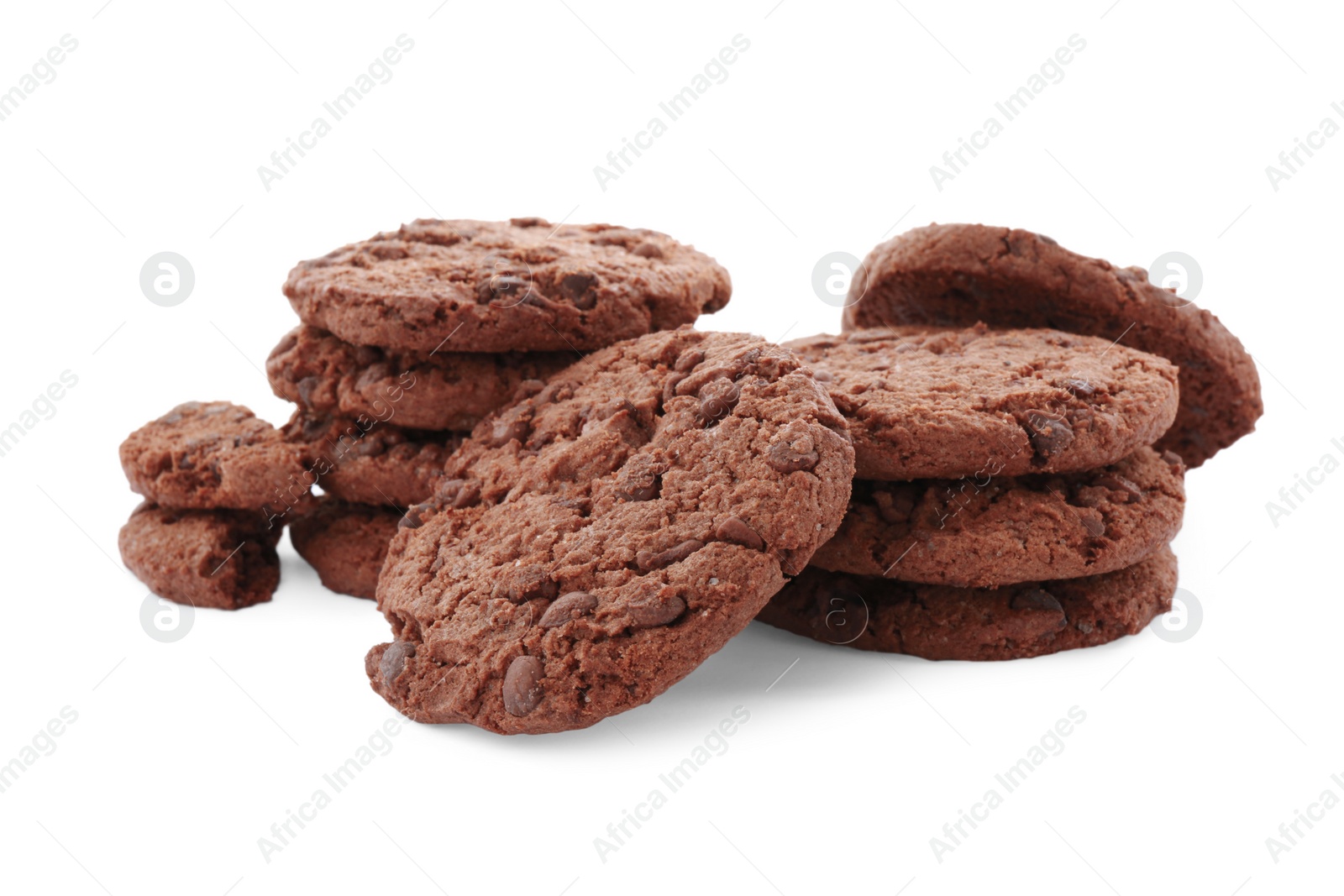 Photo of Delicious chocolate chip cookies isolated on white