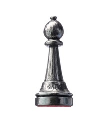 One black chess bishop isolated on white