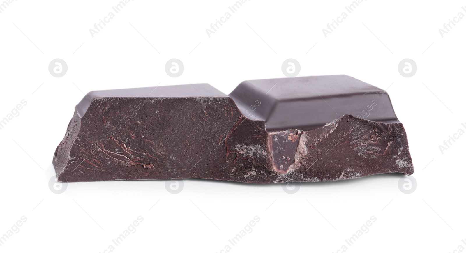 Photo of Piece of dark chocolate isolated on white