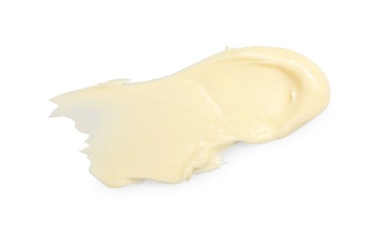 Photo of Fresh natural butter isolated on white, top view