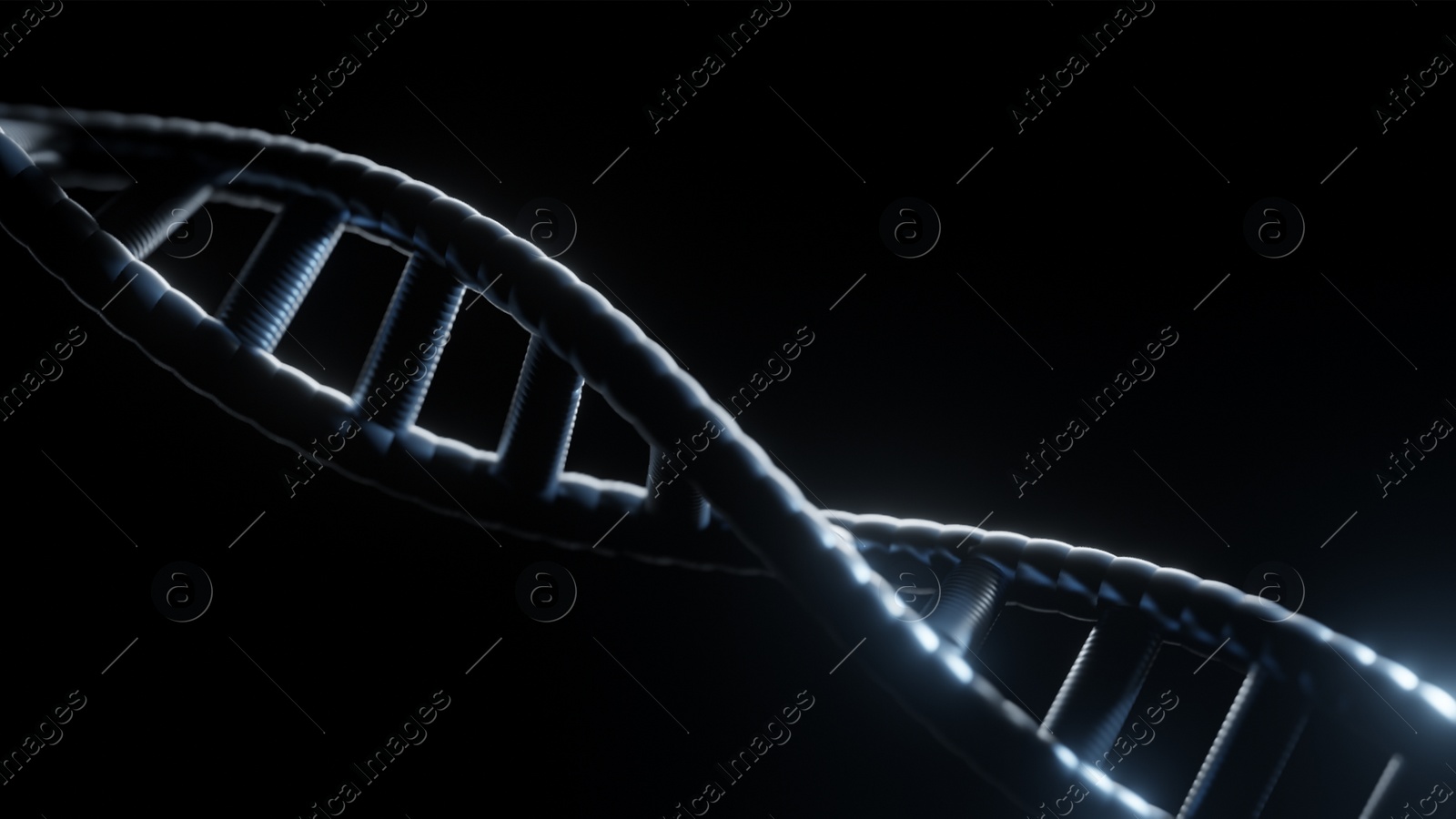 Illustration of Structure of DNA on dark background. Illustration