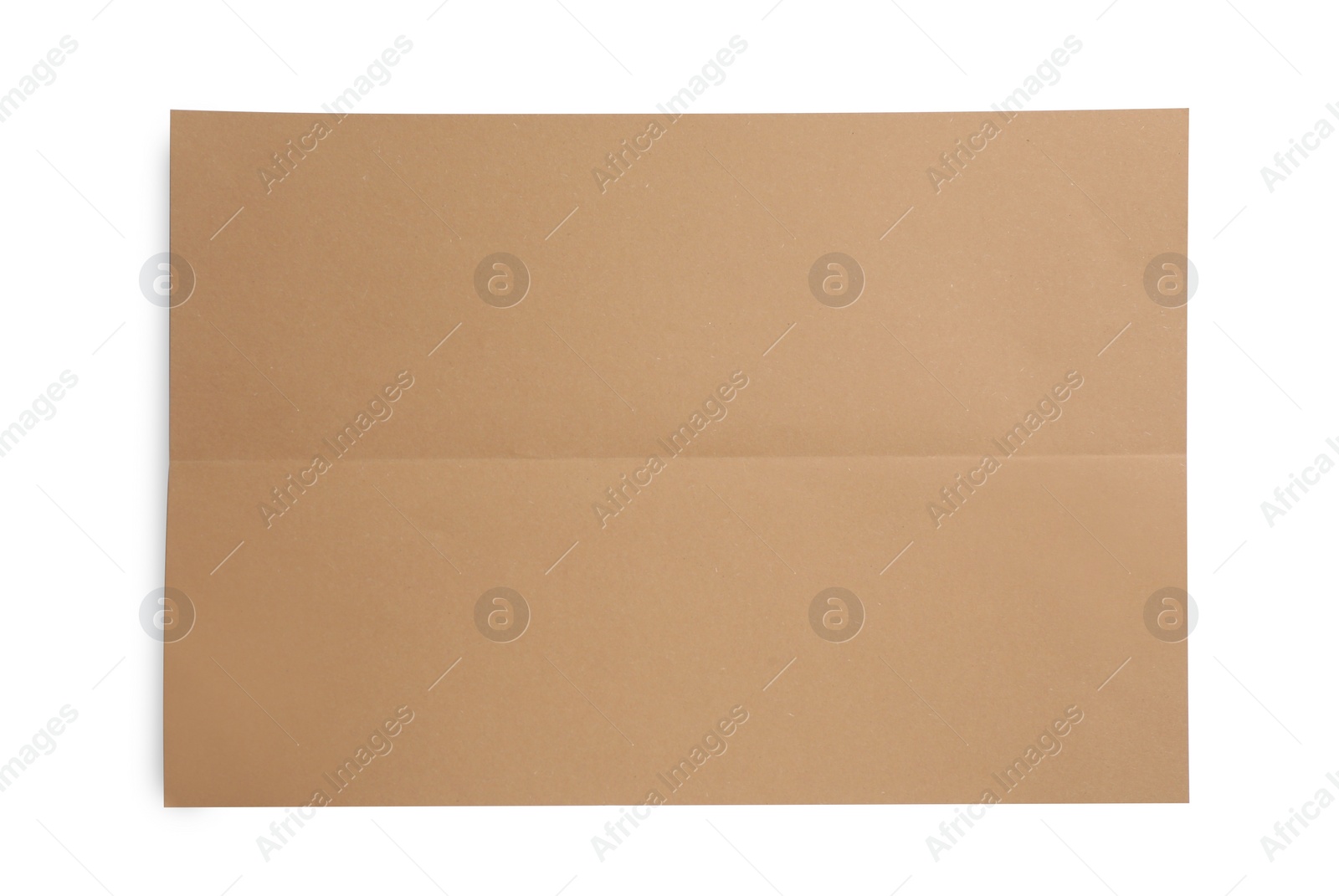 Photo of Sheet of brown paper on white background, top view