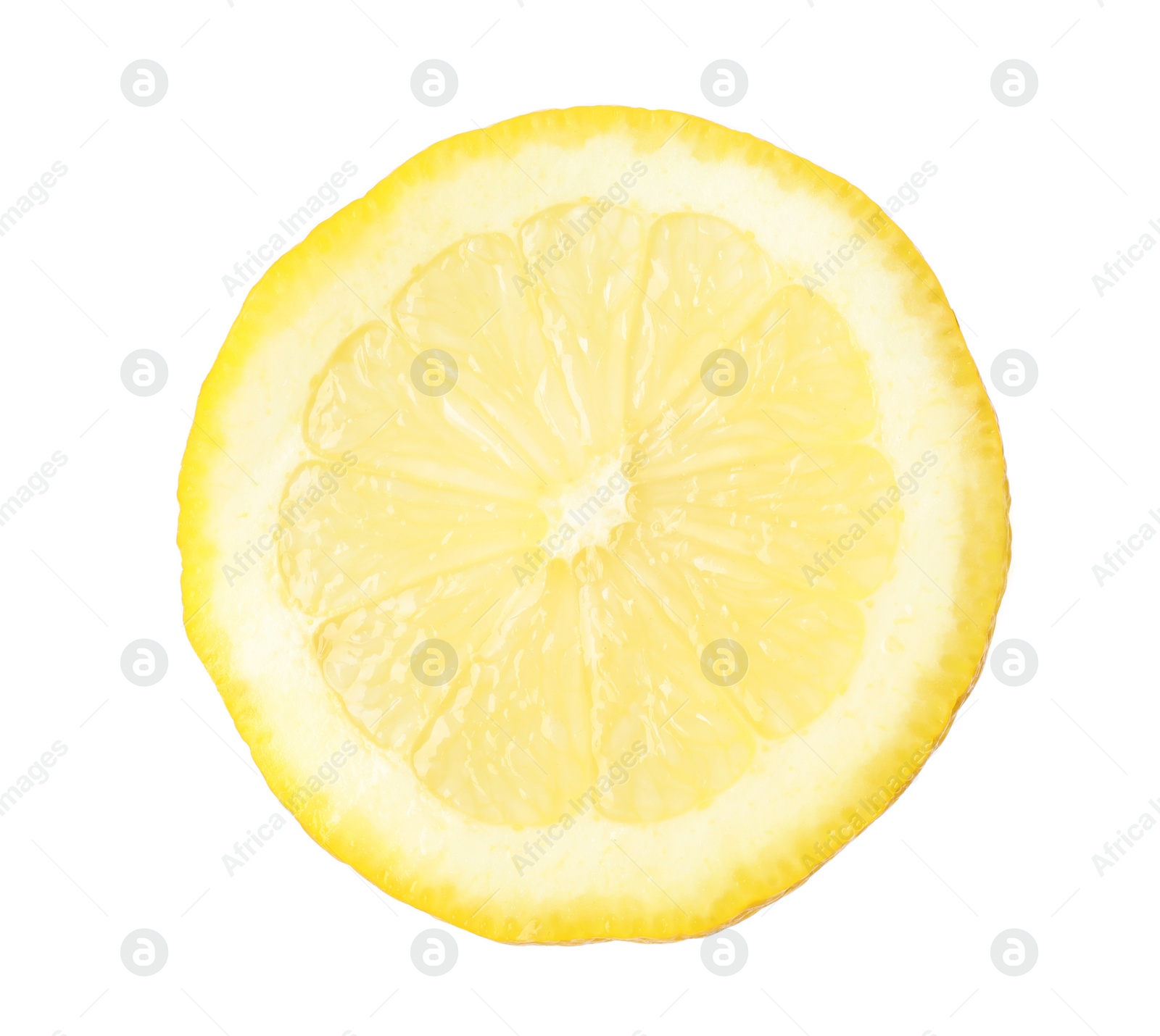 Photo of Cut fresh juicy lemon on white background