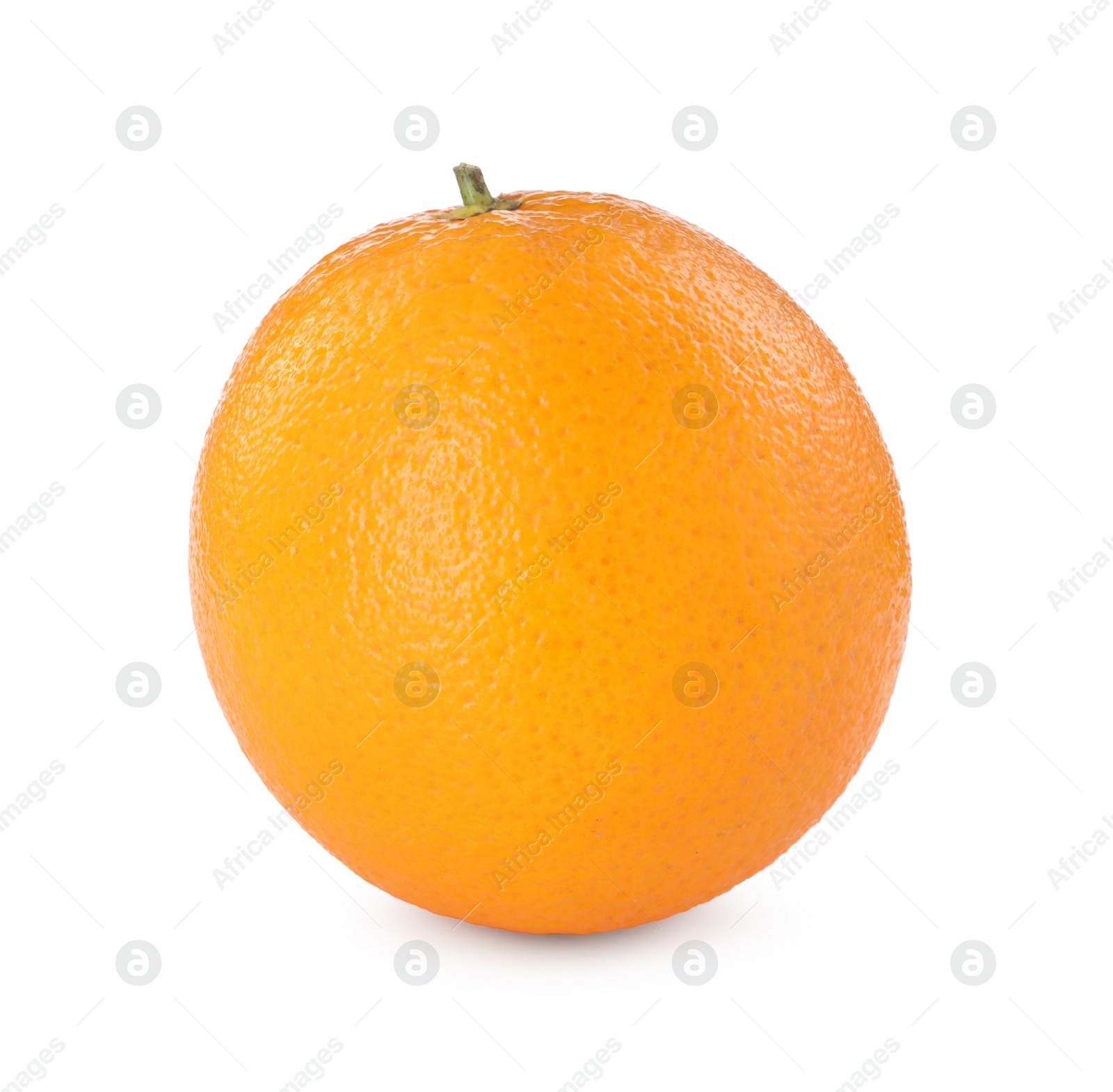 Photo of One fresh ripe orange isolated on white