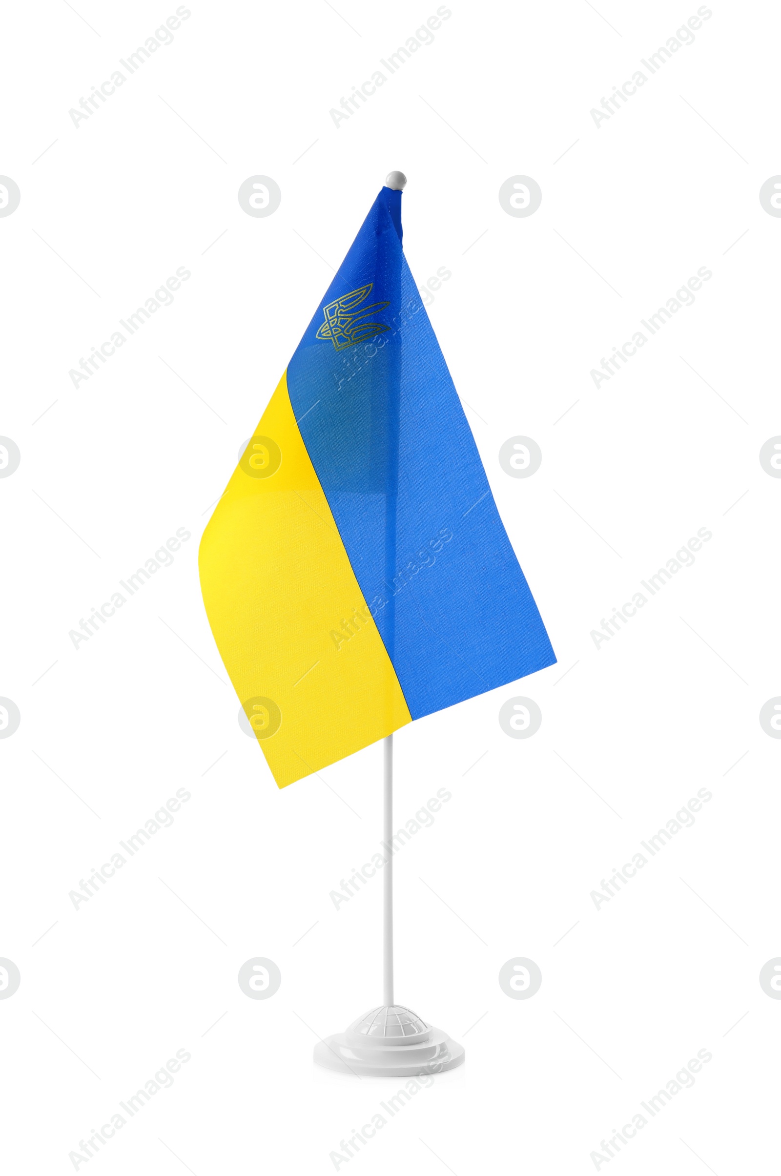 Photo of National flag of Ukraine isolated on white