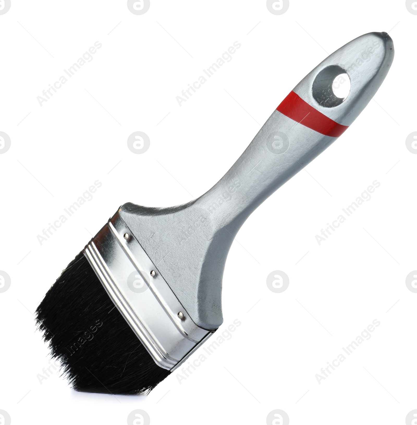 Photo of New paint brush on white background. Decorating tool