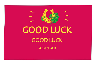 Image of Good luck wish. Creative card with text