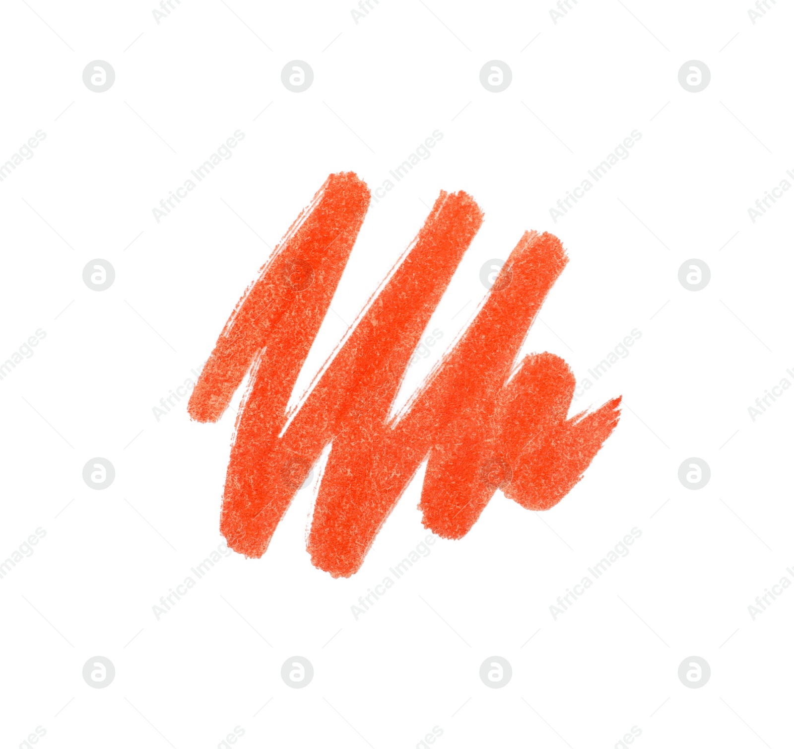 Photo of Stroke drawn with orange marker isolated on white, top view