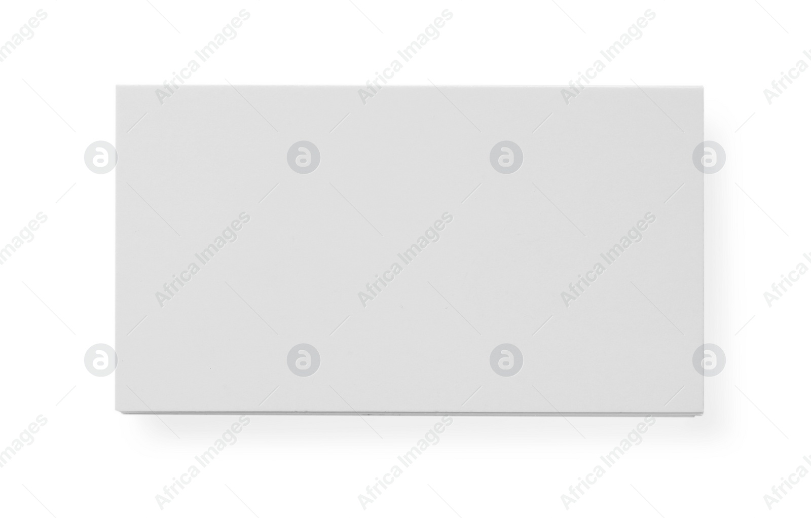 Photo of Blank business card isolated on white, top view. Mockup for design