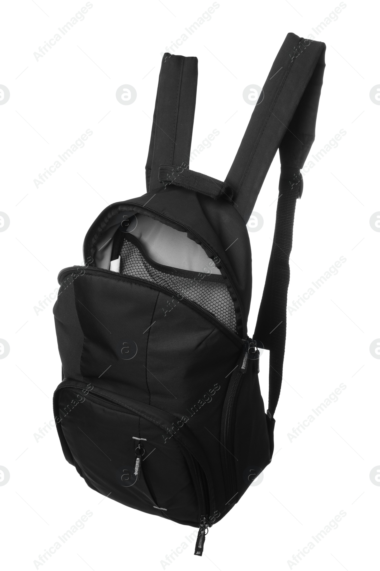 Photo of Backpack for camera isolated on white. Professional accessory