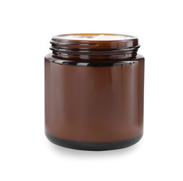 Jar of hand cream on white background