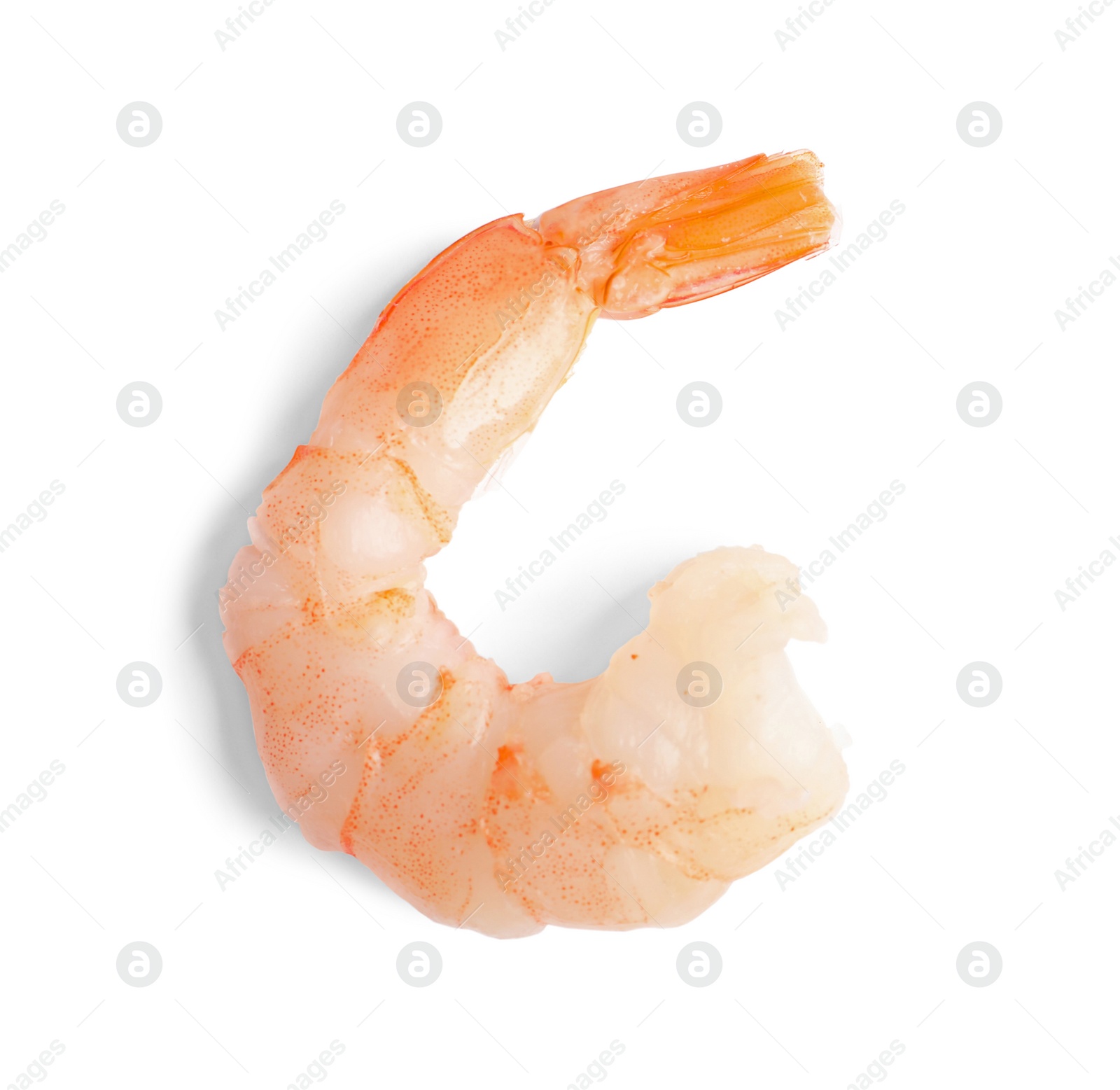 Photo of Fresh shrimp on white background