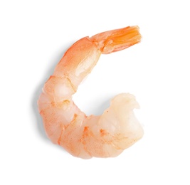 Photo of Fresh shrimp on white background