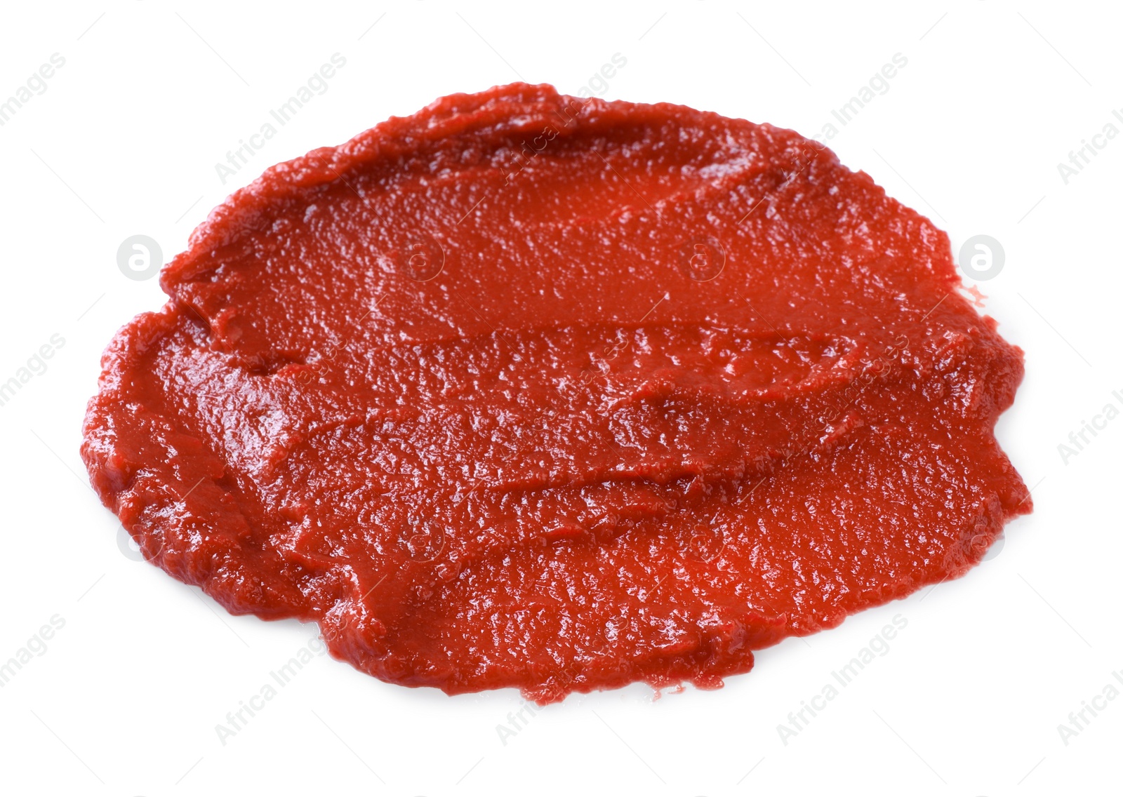 Photo of Tasty fresh tomato paste isolated on white