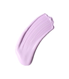 Photo of Stroke of purple color correcting concealer isolated on white