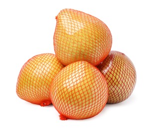 Photo of Tasty fresh pomelo fruits isolated on white