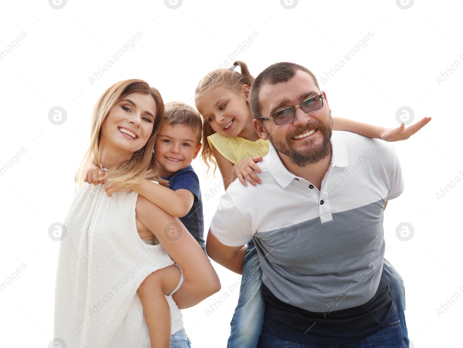 Photo of Happy family spending time together with their children outdoors