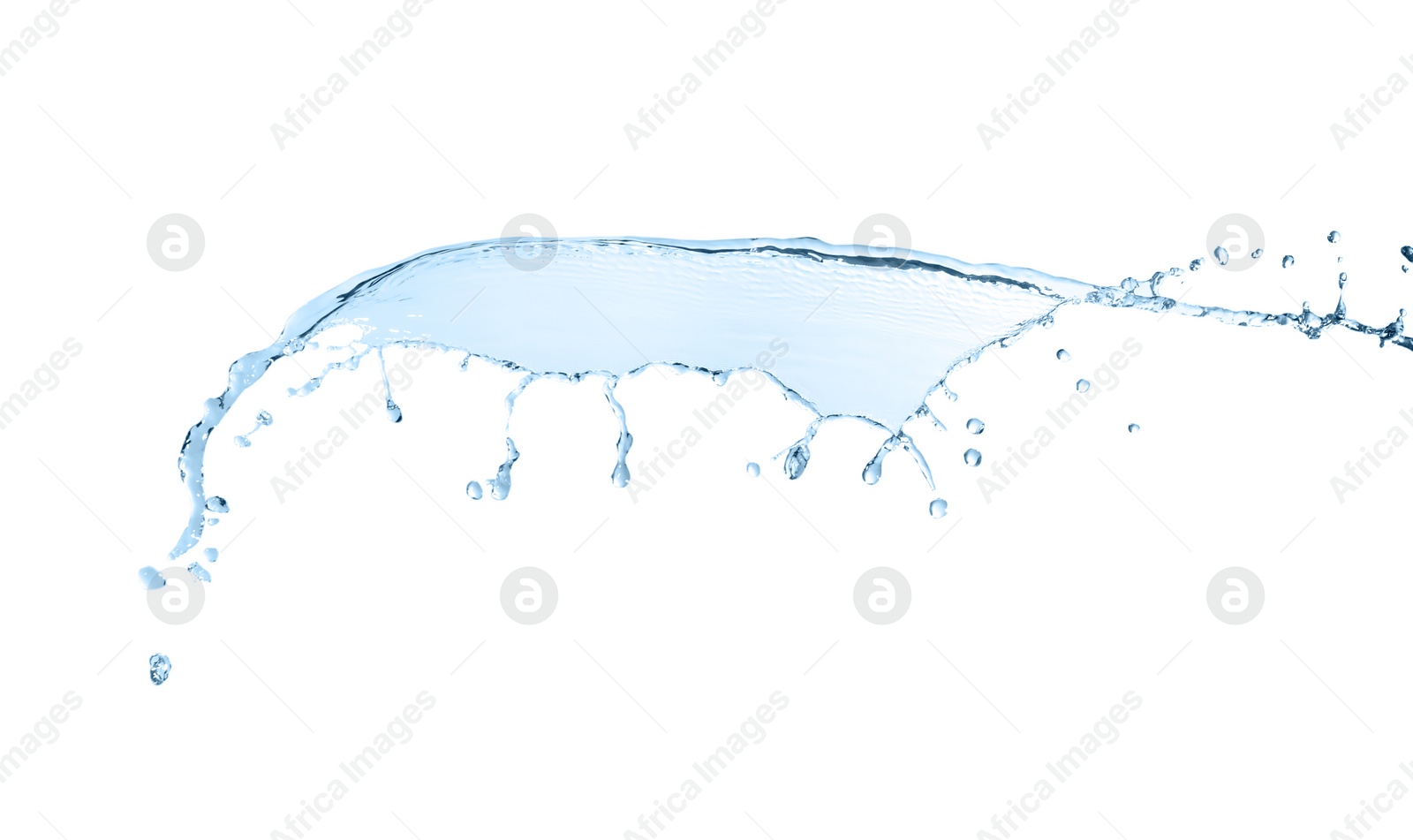 Photo of Splash of clear water on white background