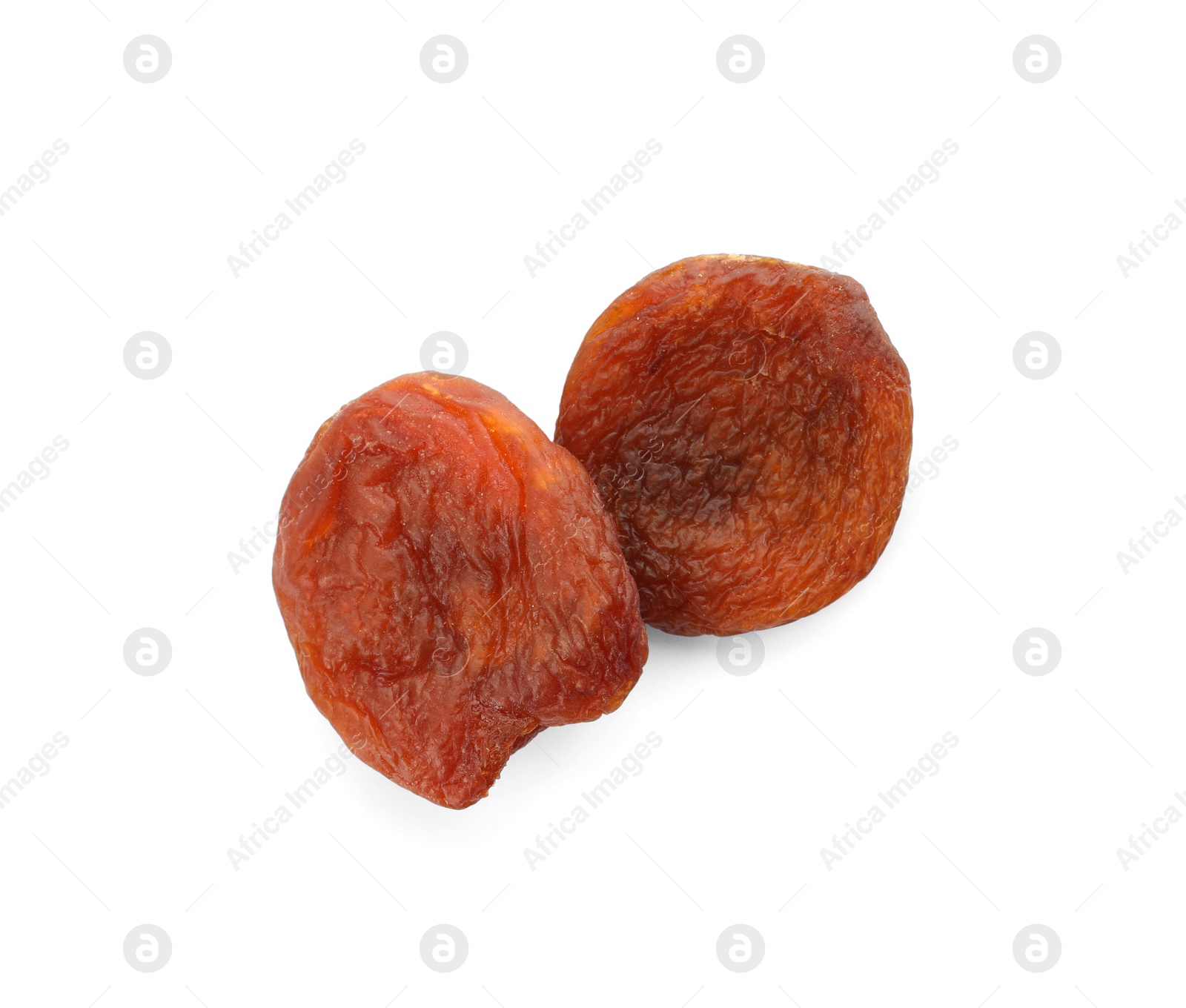 Photo of Tasty dried apricots isolated on white. Healthy snack