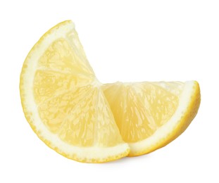 Photo of Pieces of fresh lemon isolated on white