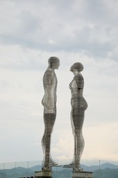 Photo of BATUMI, GEORGIA - MAY 31, 2022: Movable sculptural composition Ali and Nino