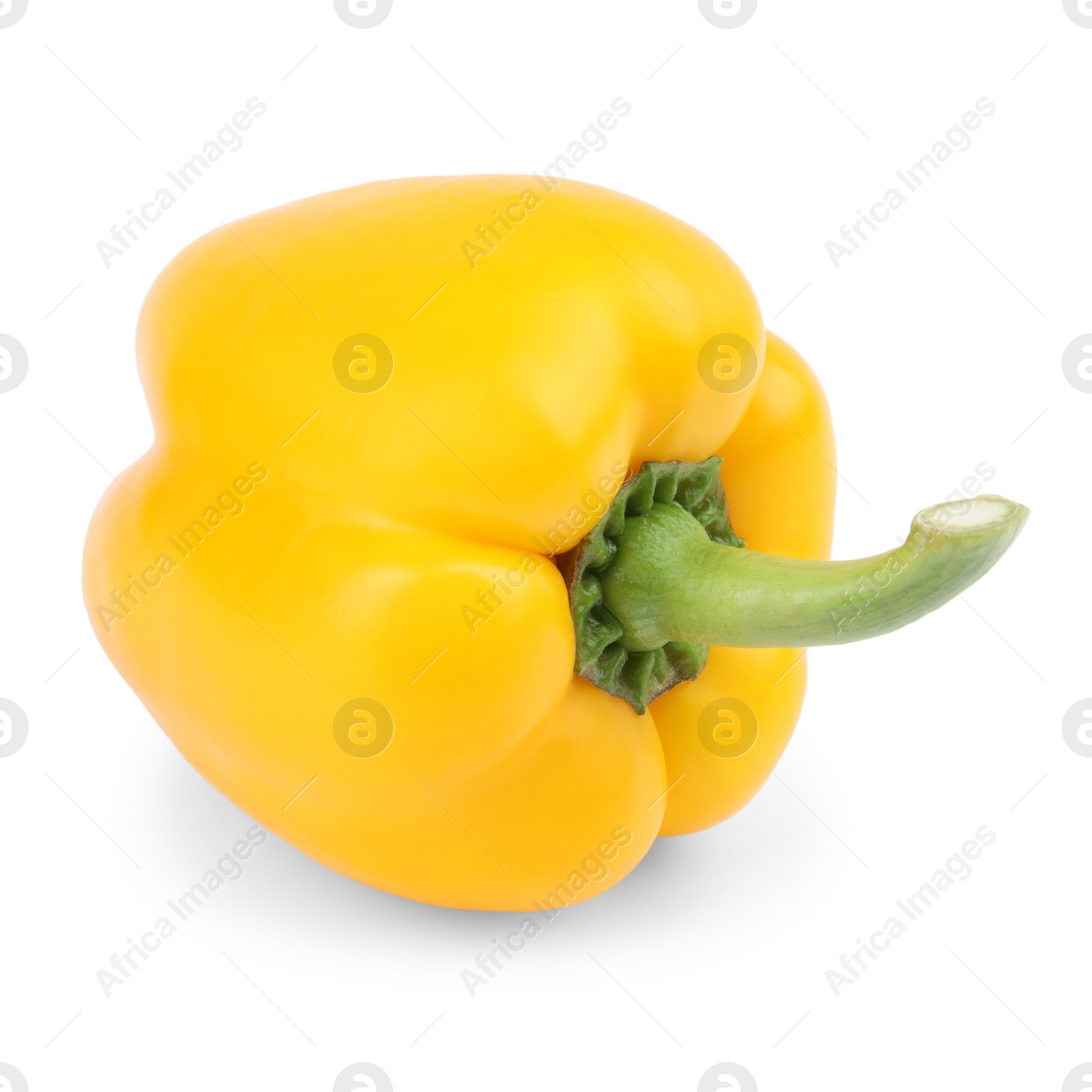 Photo of Ripe yellow bell pepper isolated on white