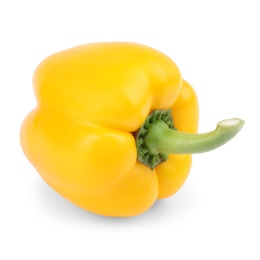 Ripe yellow bell pepper isolated on white