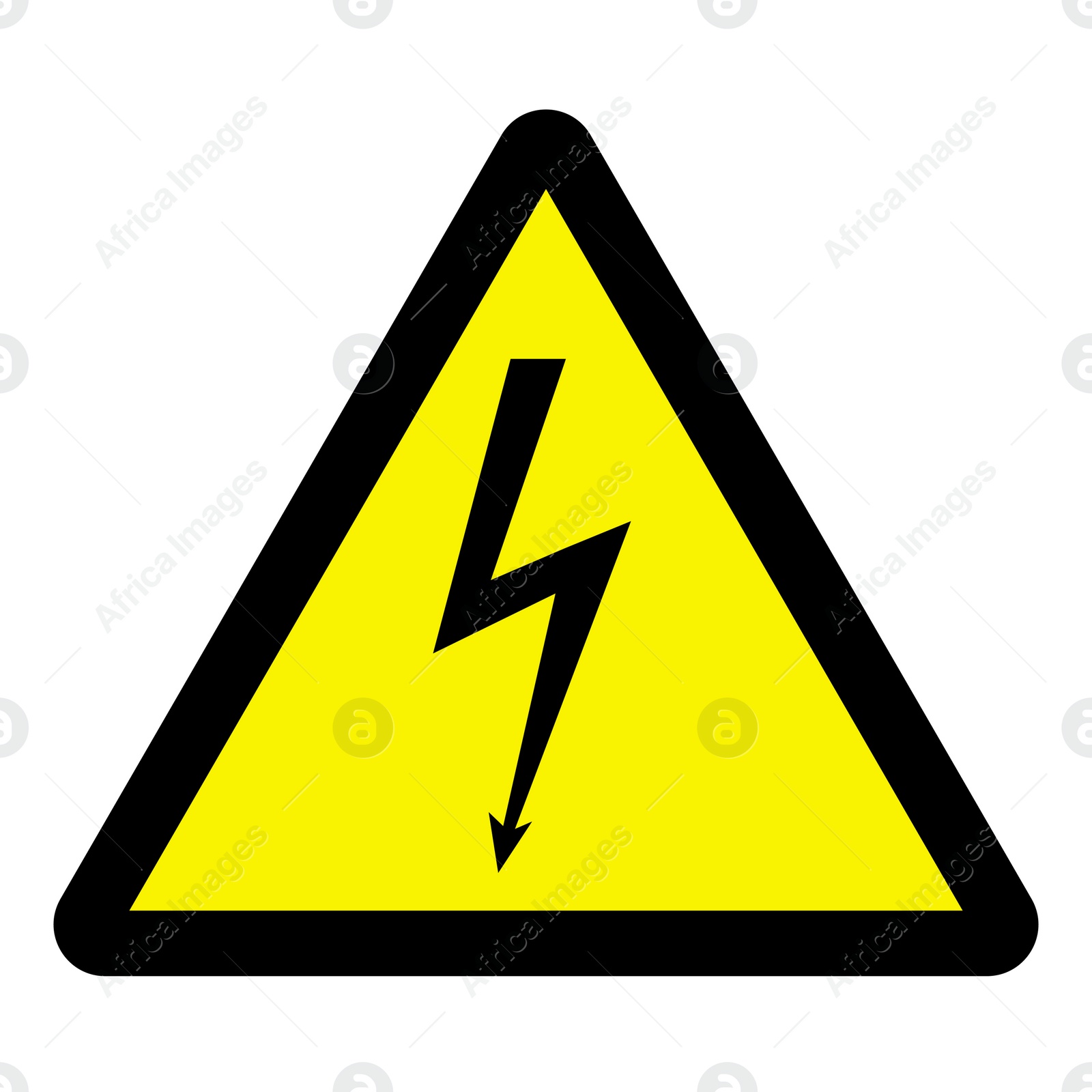 Image of International Maritime Organization (IMO) sign, illustration. Electric shock symbol