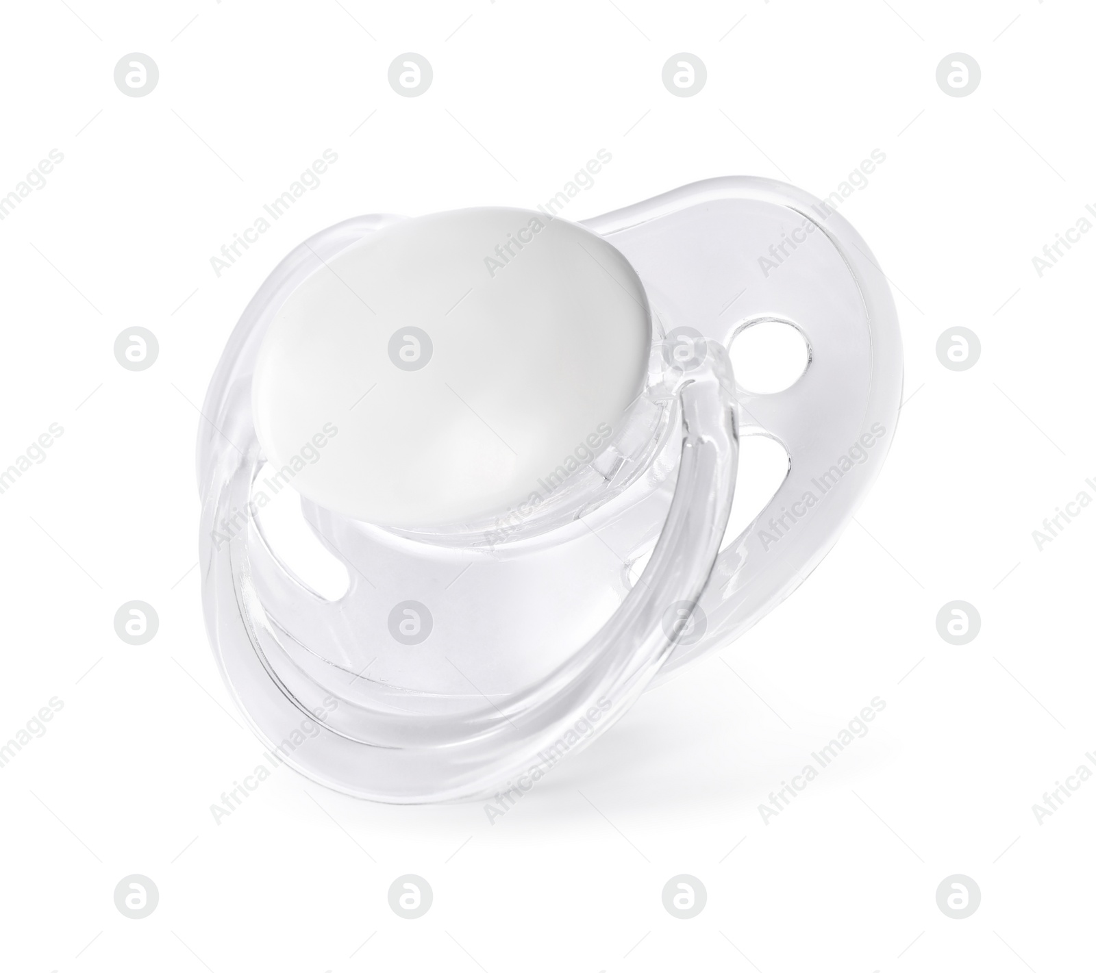 Photo of One new baby pacifier isolated on white