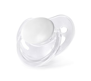 One new baby pacifier isolated on white