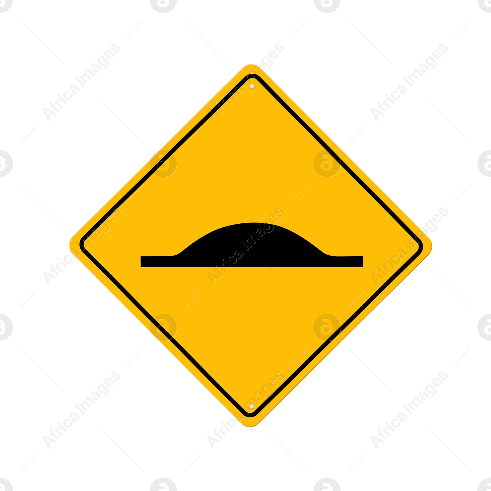 Illustration of Road sign Speed Bump isolated on white, illustration