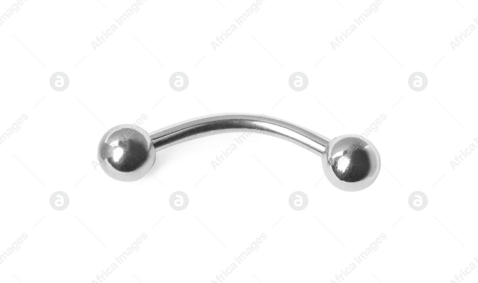 Photo of Piercing jewelry. Curved barbell isolated on white