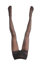 Image of Female elegant black tights isolated on white