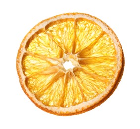 Photo of Delicious dry orange slice isolated on white